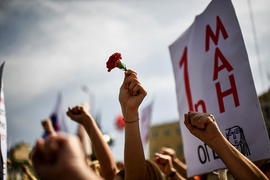 Chaos and colour in May Day rallies across the globe