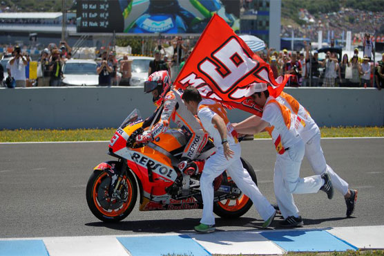 Marquez wins Spanish GP and takes championship lead