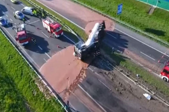 Choc-a-block traffic after tanker spill in Poland