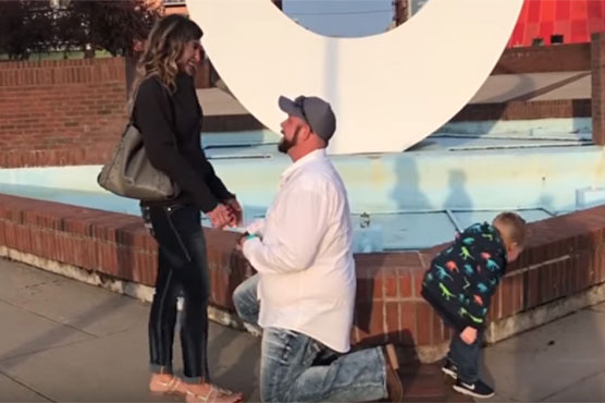 Marriage proposal upstaged by 3-year-old's call of nature