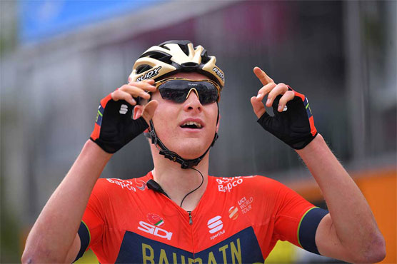 Matej Mohoric beat Nico Denz in a two-man sprint finish to win the 10th stage of the Giro d'Italia