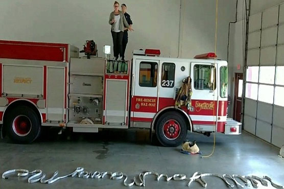 Firefighter gets creative with marriage proposal