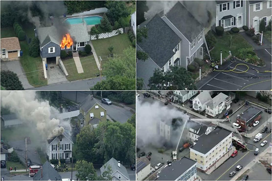 Fires, explosions erupt in multiple US towns near Boston