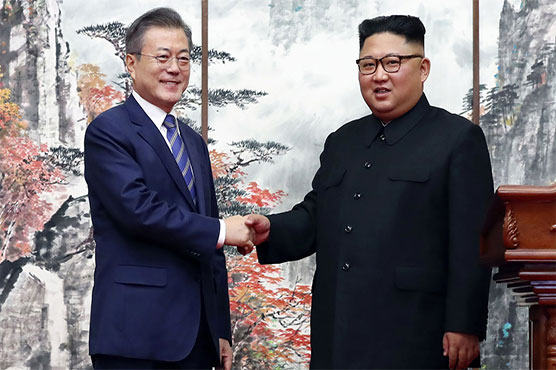 Two Koreas leaders in mountain show of unity