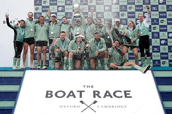 Cracknell's Cambridge beat Oxford by two seconds in boat race