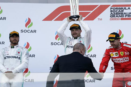 'Proud' Bottas wins as Mercedes sweep home one-two again