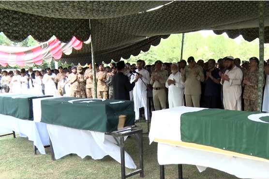 Funeral prayers of martyred pilots, staff members offered in Rawalpindi