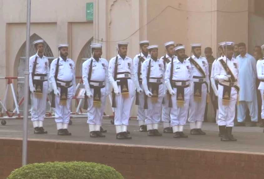 Change of guard ceremony held at Iqbal's mausoleum on 142nd birth anniversary