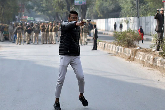 Suspected Hindu nationalist opens fire at Delhi student demo