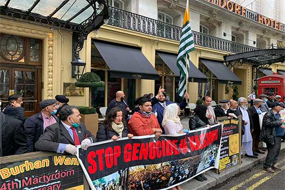 Protest held outside Indian High Commission in UK on Burhan Wani day