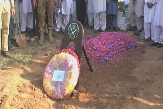 Funeral prayers of martyred Captain Sabih offered 