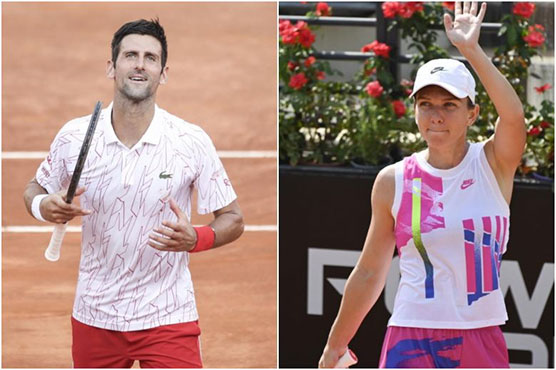 Top seeds Djokovic, Halep into Italian Open finals