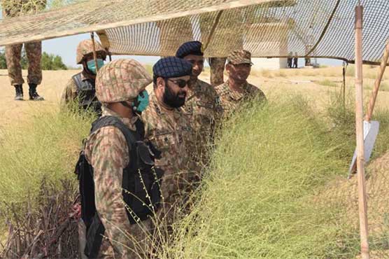Lt Gen Humayun Aziz inspects training exercises in Rahim Yar Khan, Saleh Pat