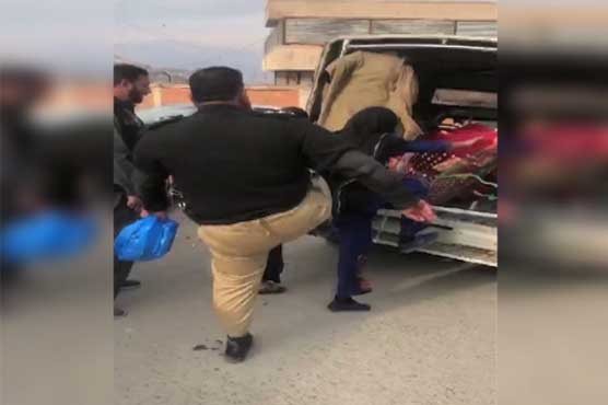 KP police personnel seen openly assaulting females accused of theft