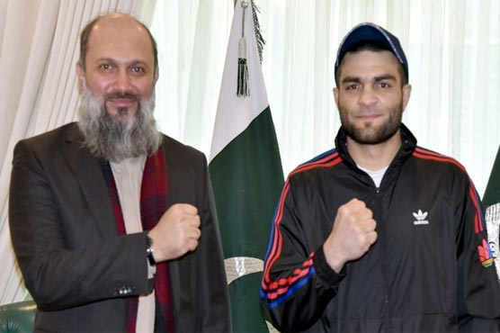 Mix Martial Arts Fighter Ahmed Mujtaba meets Balochistan CM Kamal