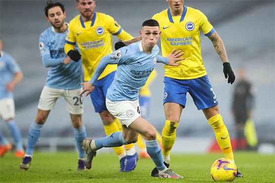 Foden strike against Brighton sends Man City third in Premier League