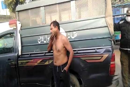 Mentally challenged man becomes nuisance for Sialkot police, blocks main road