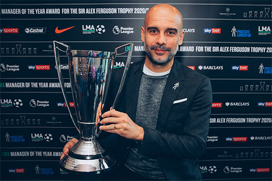 Guardiola wins England's manager of the year award