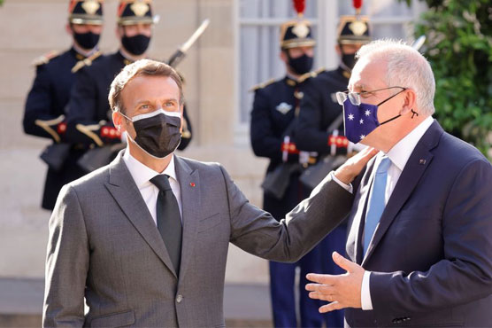 Messages from Macron to Morrison leaked amid submarine deal row