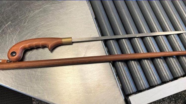 US Agency agents find sword inside oblivious traveler's cane