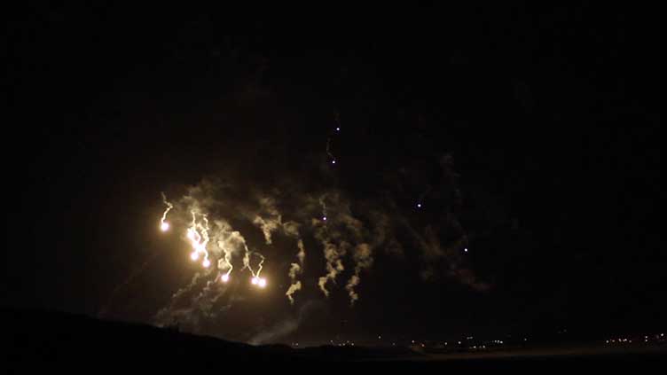 Nighttime clip of flares and ammunition was not filmed ahead of Nancy Pelosi's visit to Taiwan