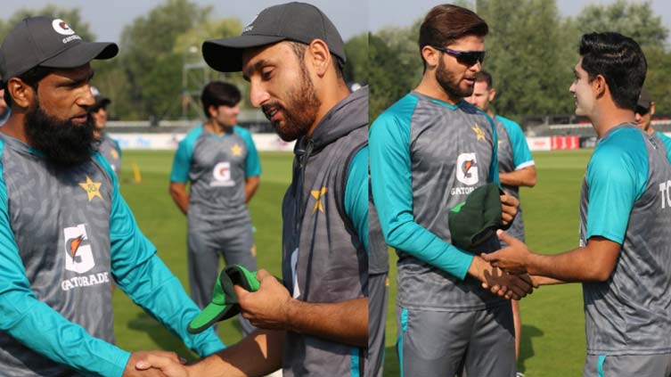 Salman, Naseem receive their debut ODI caps from Yousaf, Shaheen