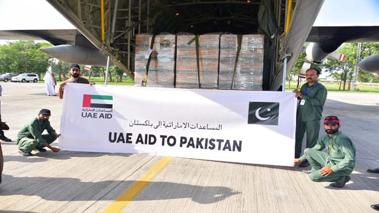 Relief flight from UAE arrives carrying food, medical supplies for flood victims