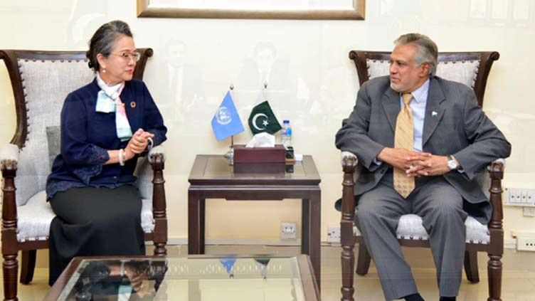 UN Under Secretary General Arminda calls on Ishaq Dar