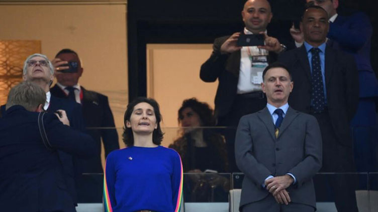 French sports minister wore rainbow-sleeved pullover in Qatar
