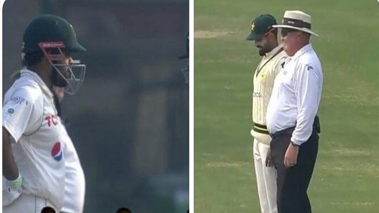 Babar recreates belly-out meme with umpire in Multan stadium 