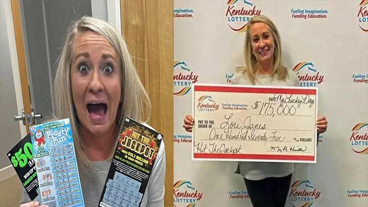 Woman wins $175,000 lottery prize at office gift exchange party