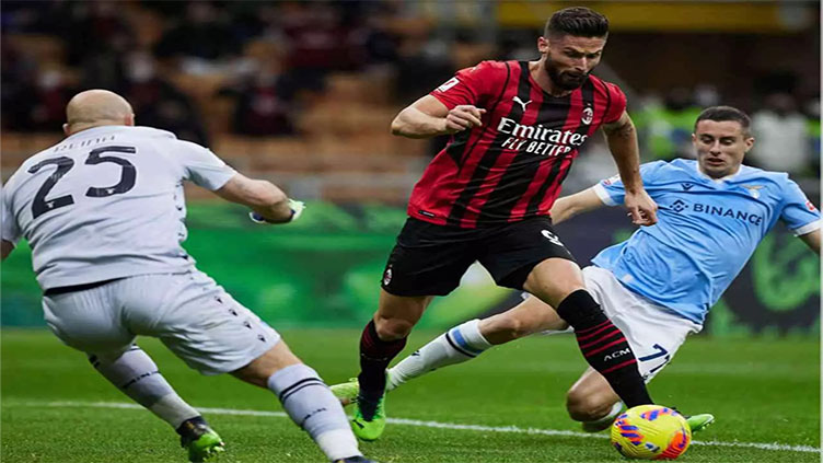 Giroud double leads Milan to Italian Cup rout of Lazio