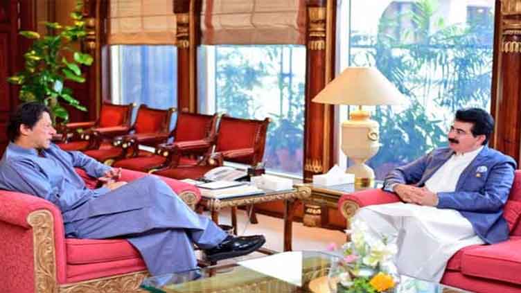 PM Imran Khan meets Chairman Senate Sadiq Sanjrani