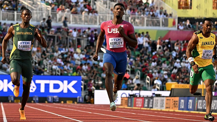 Kerley coasts through world 200m semis as US seek second sprint sweep