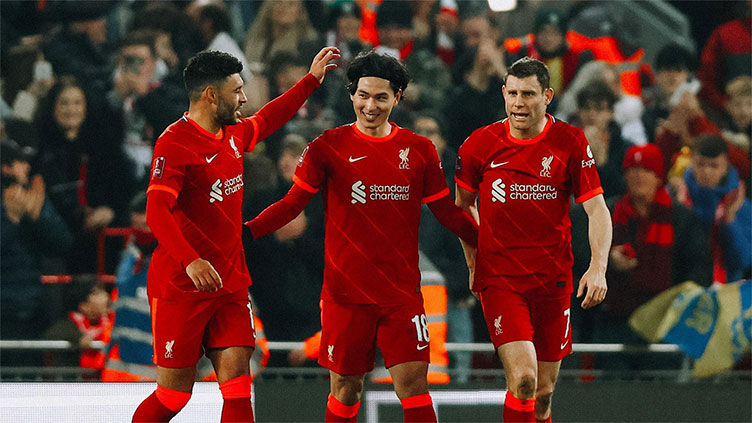 Minamino double sends Liverpool into FA Cup last eight