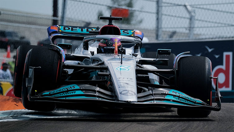 Russell tops the times for Mercedes in opening practice