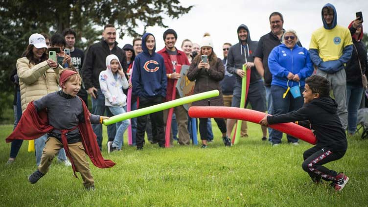 Pool noodle fight over the name Josh again attracts hundreds