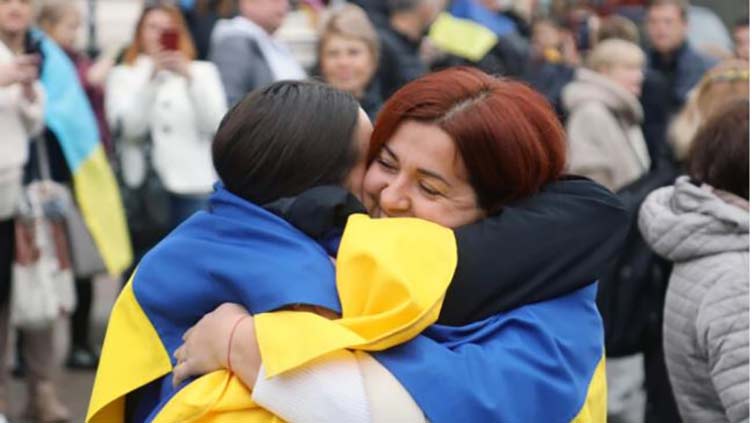 Relief in Ukraine's Kherson after Russian occupation