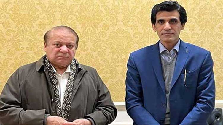 SAPM Awn Chaudhary calls on Nawaz Sharif 