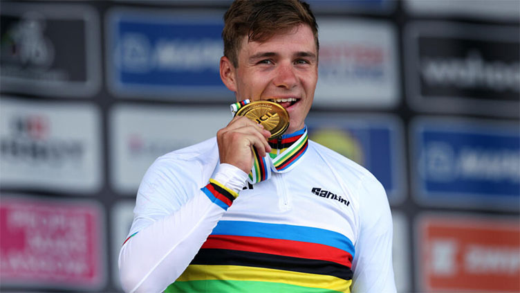 Evenepoel becomes youngest world time trial champion