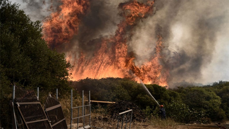 Greek firefighters battle major blazes on multiple fronts