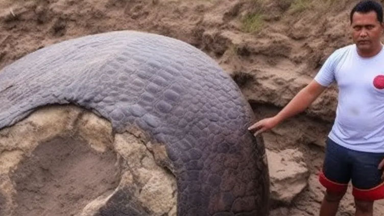 Farmer stumbles upon big 'dinosaur egg'