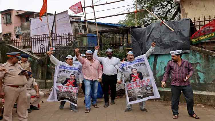 Indian opposition parties protest against Adani's Mumbai slum overhaul plan