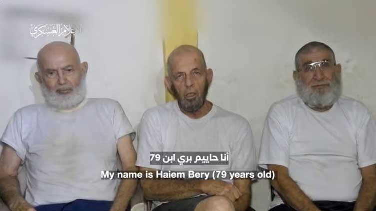 Hamas posts video of three elderly Israeli hostages