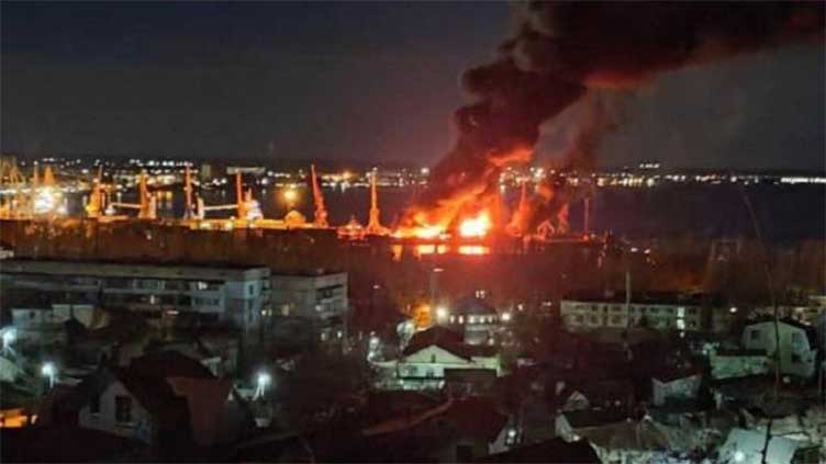Ukraine carries out air assault on Crimea's port of Feodosia
