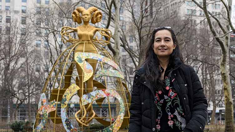 Pakistan-born artist Shahzia Sikander's iconic work at New York court