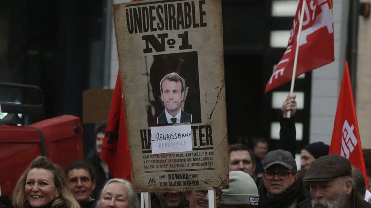 Nearly one million French march in fourth day of pension protests