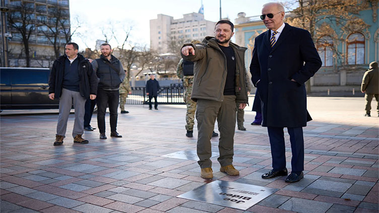 Biden walks through Kyiv to show resolve ahead of war's anniversary