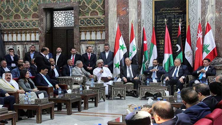 Syria's Assad meets senior Arab lawmakers in Damascus