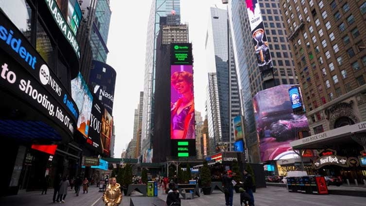 Natasha Humera Ejaz illuminates the New York Times Square